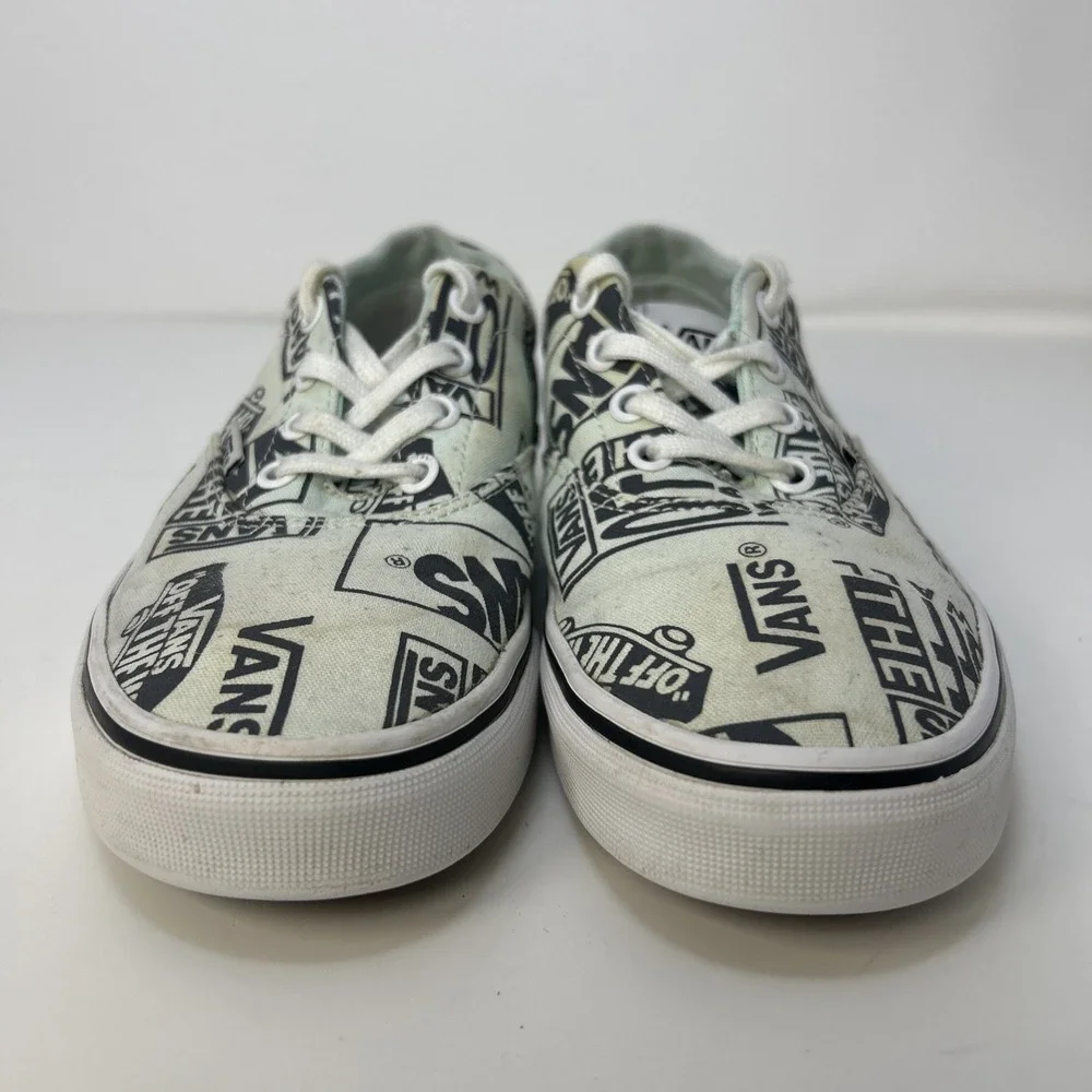 Vans Off The Wall Era Low Top Mint Green Black Logo Print Sneakers Womens Sz 6.5